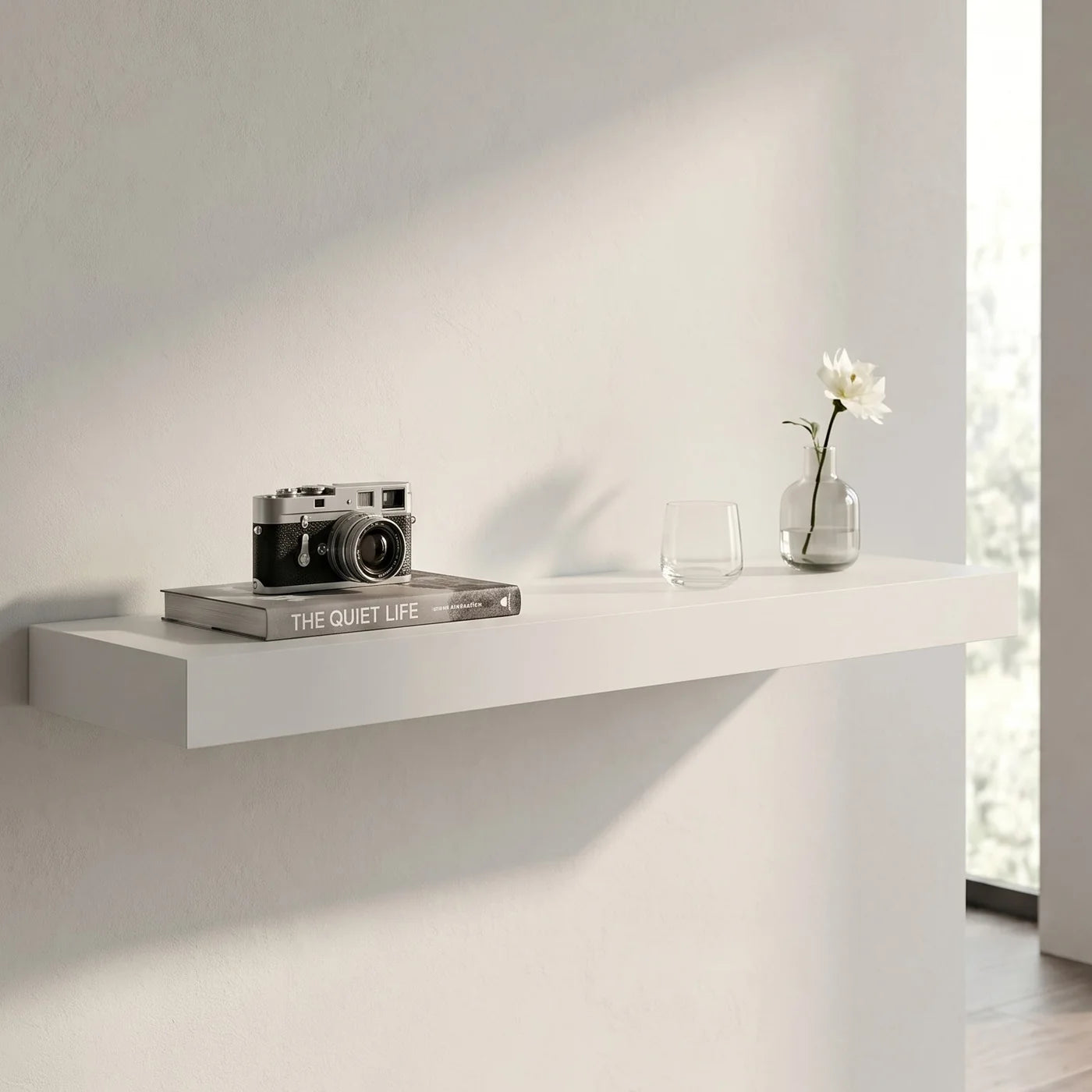 Closed shelf, reads as ordinary decor